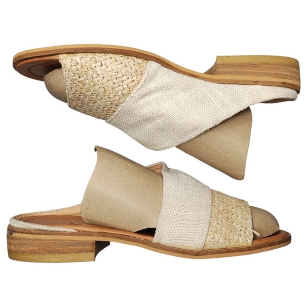 Ccocci Bambi Slide Sandals Womens US Size 6 Brown White Open Toe Comfort Slip On
